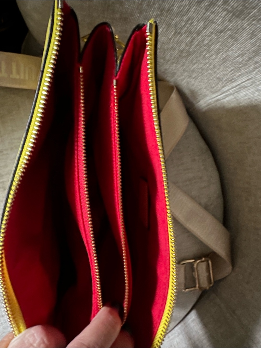 Yellow Monogram Shoulder - Crossbody with Red Trim - Picture 8 of 9